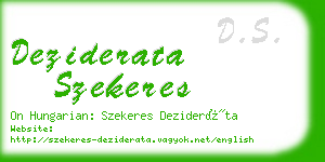 deziderata szekeres business card